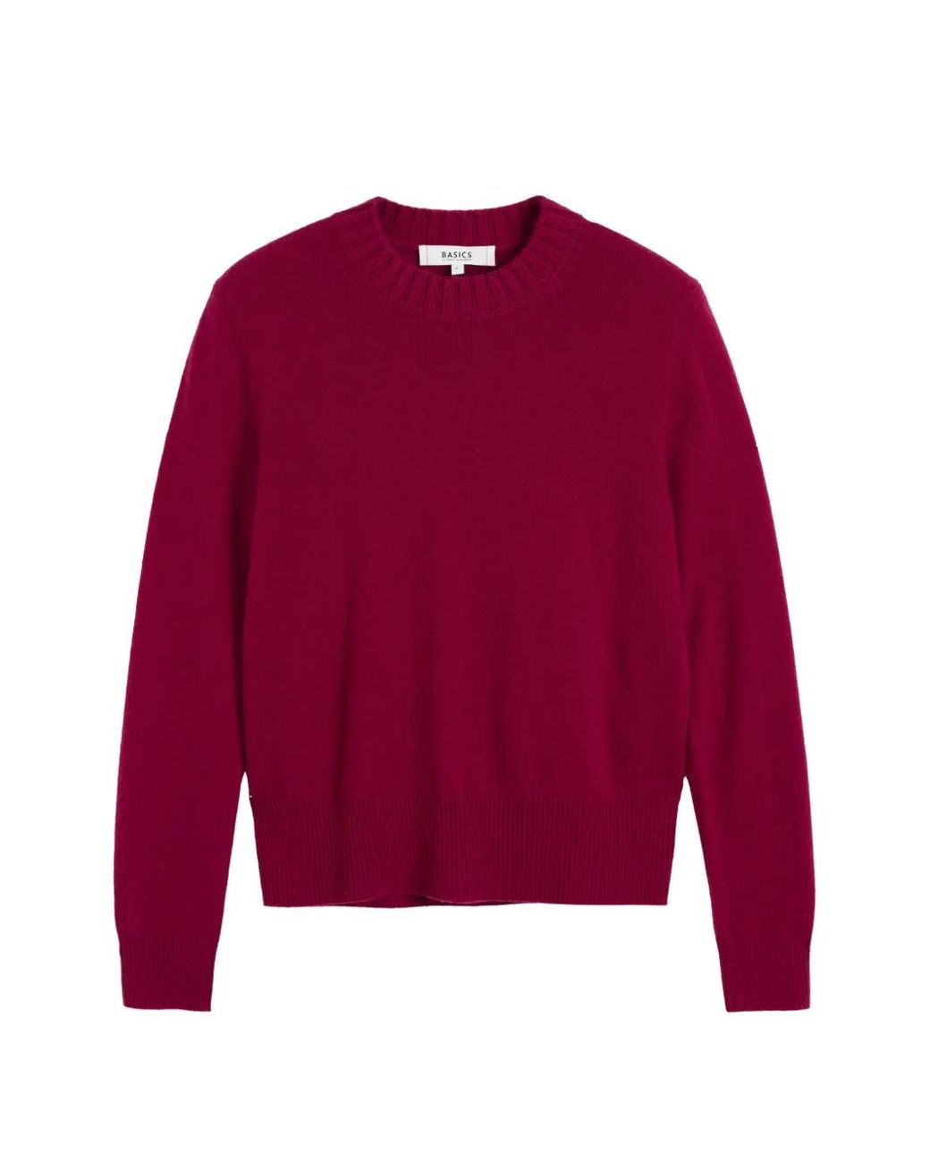 Chinti & Parker Red Cropped Ribbed-Trim Sweater
