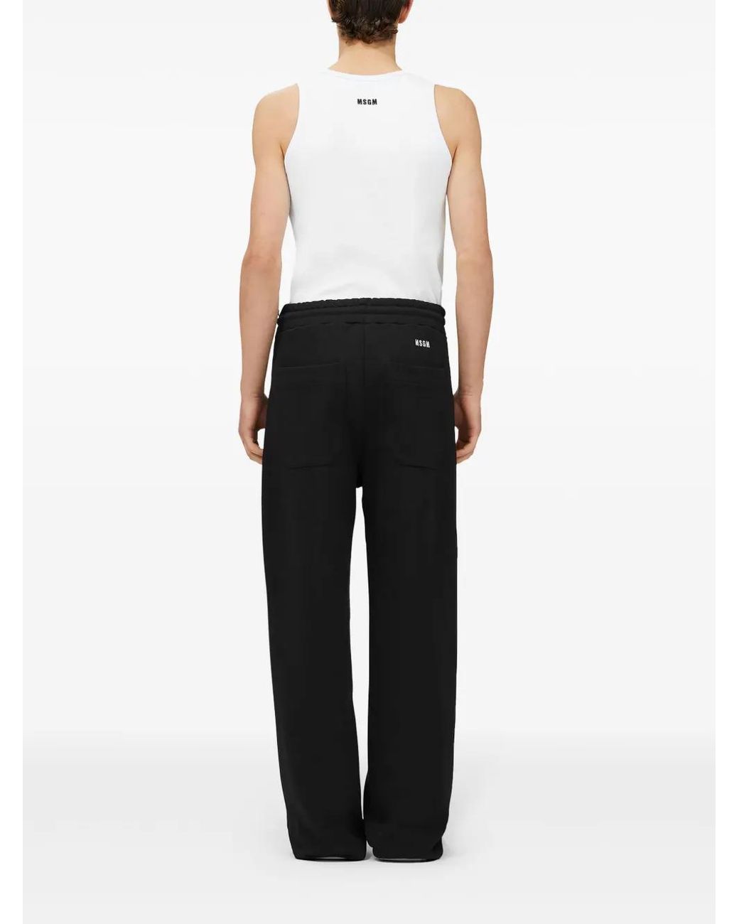 MSGM Black Logo Patch Jogging Trousers for men