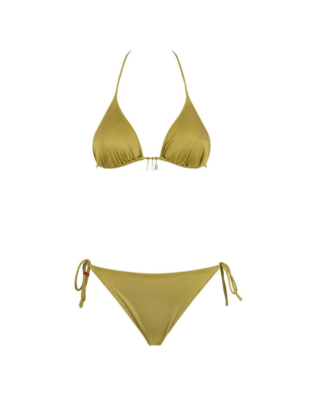 Mc2 Saint Barth Metallic Charm-Embellished Triangle Bikini