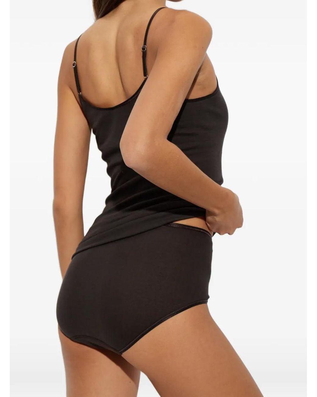 Hanro Black Cotton Seamless Briefs