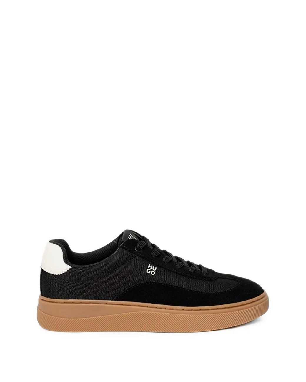 HUGO Black Logo-Patch Panelled Sneakers