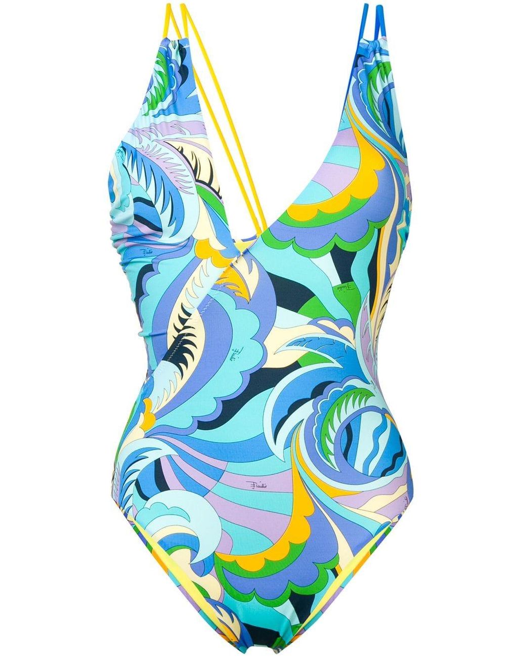 Emilio Pucci Printed Swimsuit in Blue - Lyst