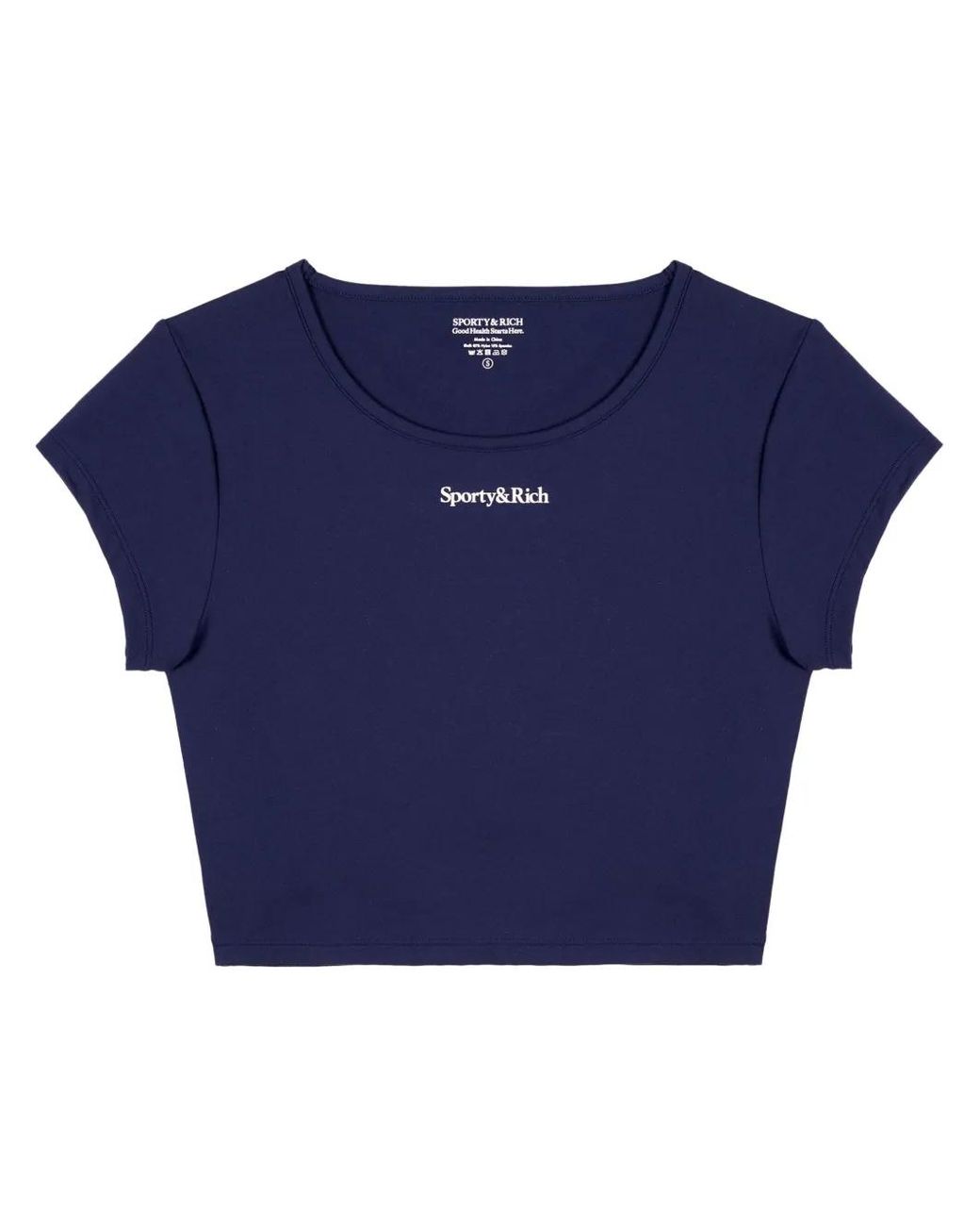 Sporty & Rich Blue Serif-Logo Training T-Shirt