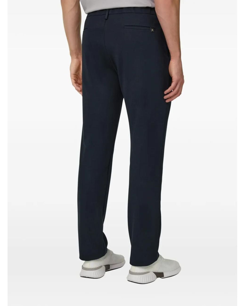 Boggi Blue Belt-Loops Trousers for men