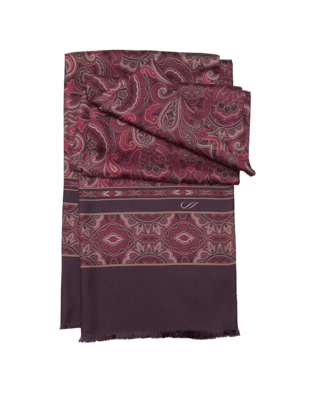 Elizabetta Purple Ferrara Paisley-Print Scarf for men