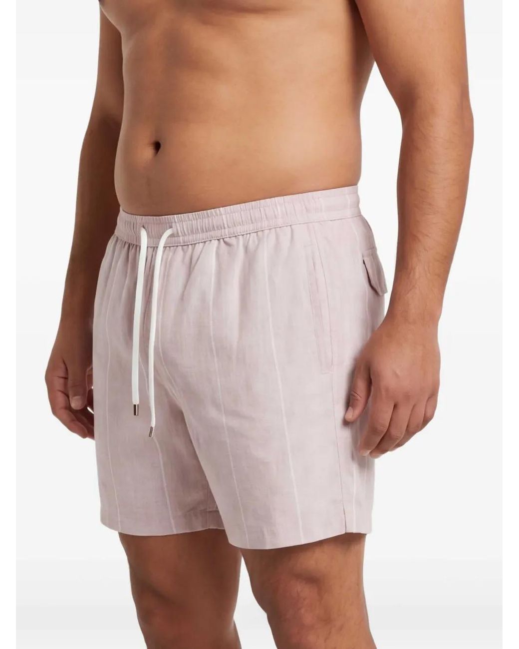 Eleventy Pink Striped Swim Shorts for men