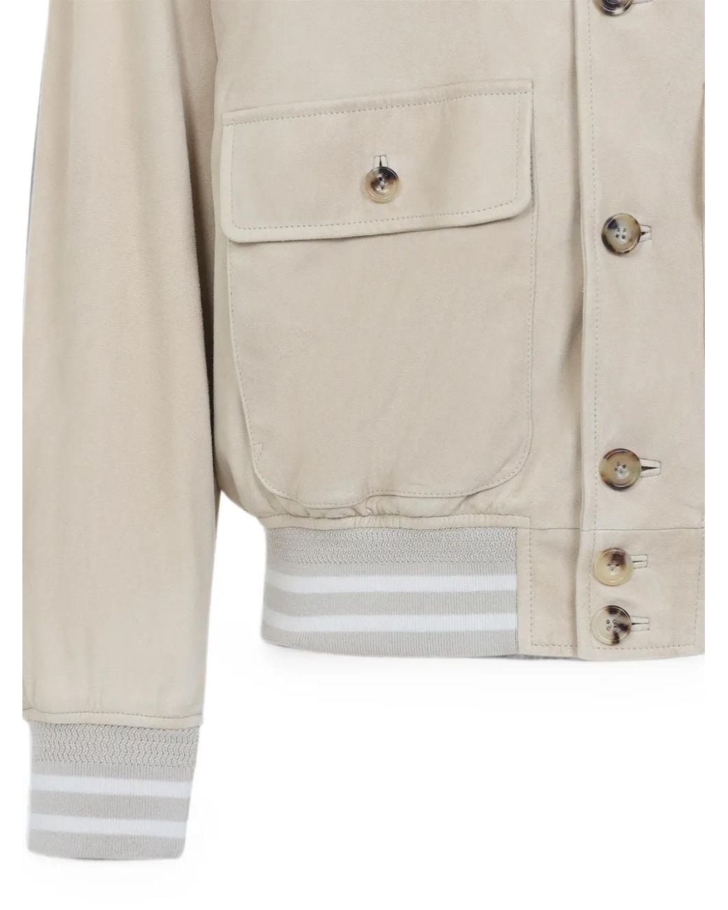 Ralph Lauren White Veste Bomber En Daim for men