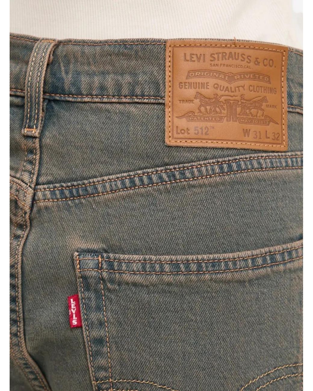 Levi's Gray 512 Slim Taper Patch Jeans for men