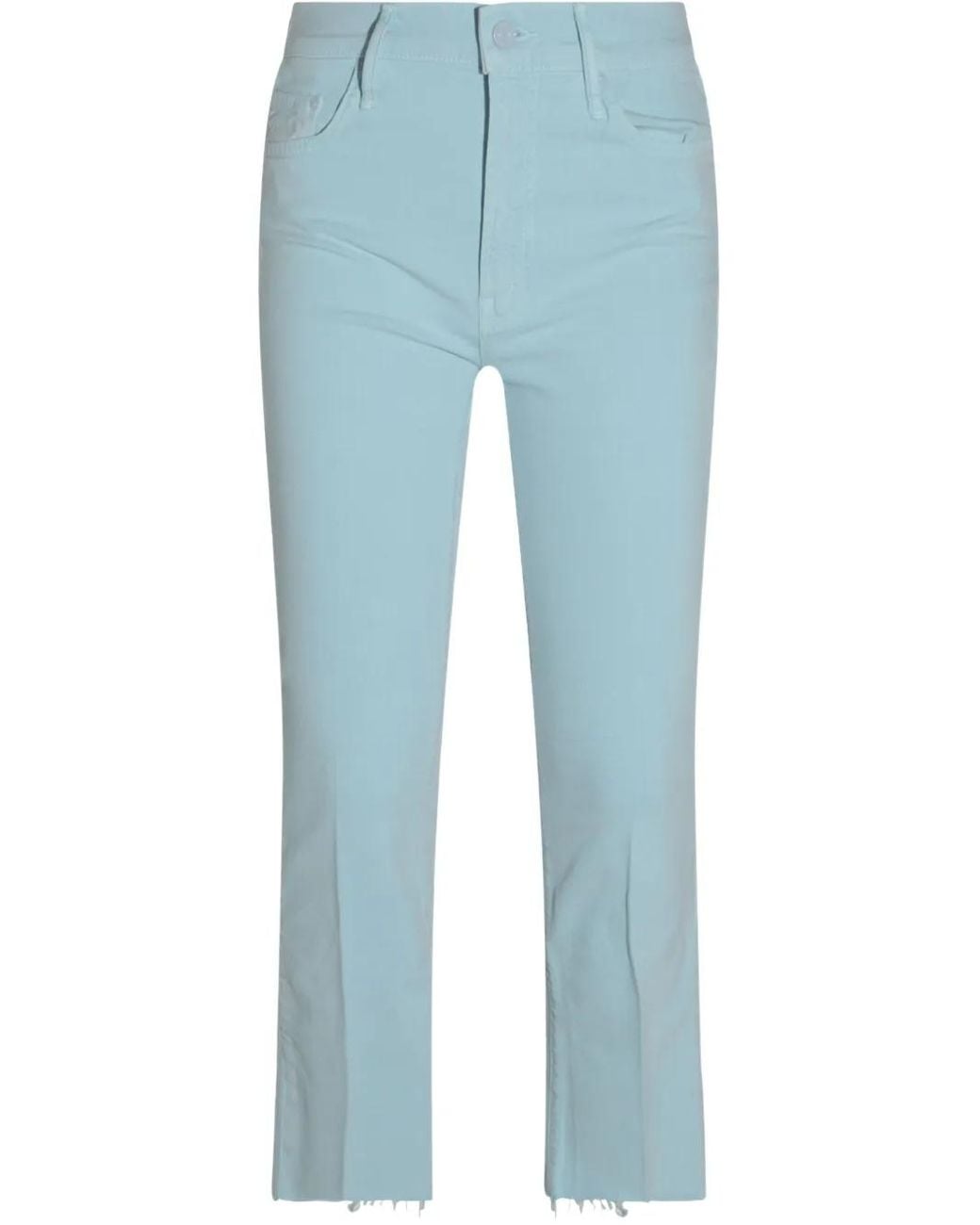 Mother Blue Cotton-Blend Jeans
