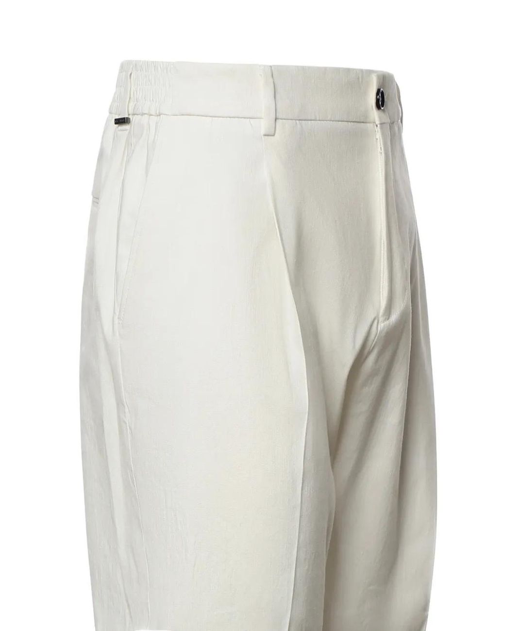 BE ABLE White Pantalon Plissé À Taille Élastiquée for men