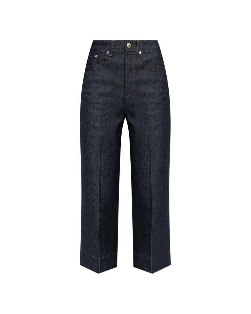 A.P.C. Blue Thelma Jeans Cropped Wide-Leg Jeans