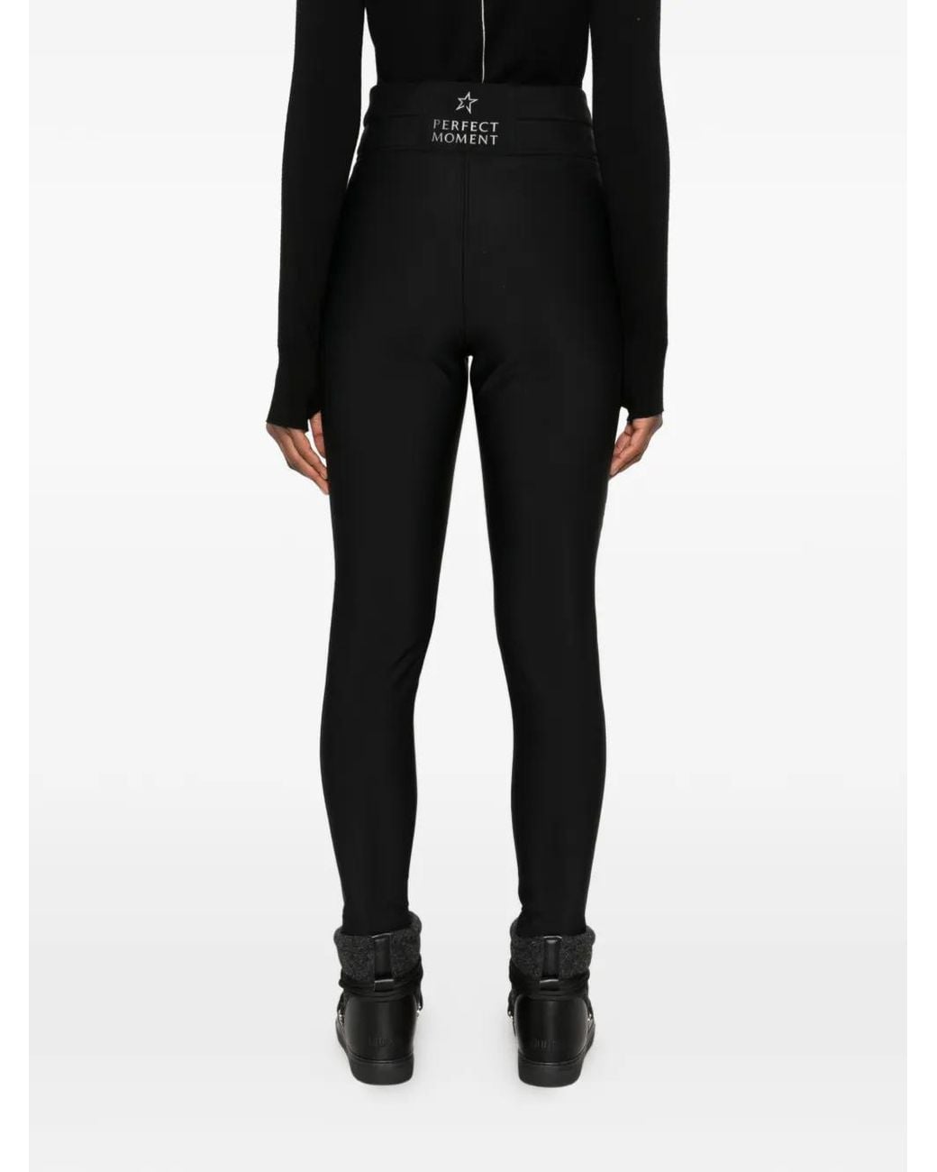 Perfect Moment Black Pantalon Skinny Aurora À Logo Brodé