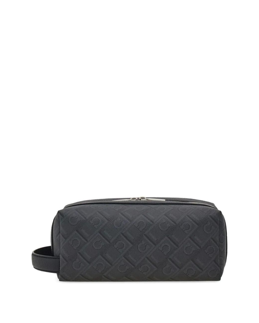 Ferragamo Gray Monogram Wash Bag for men