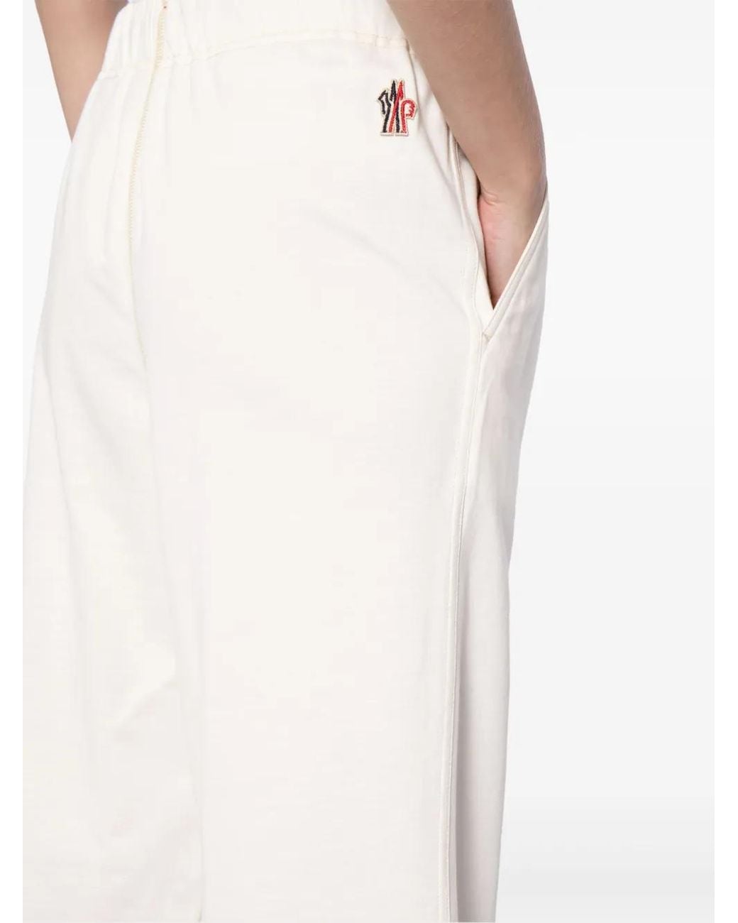 Moncler White Elasticated-Waist Cotton Track Pants