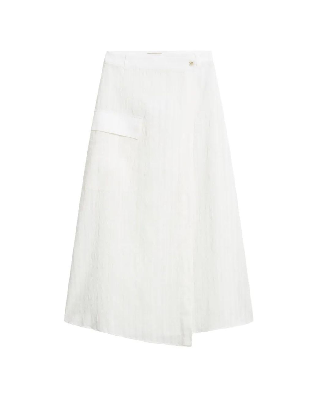 Woolrich White Checked Cargo Midi Skirt