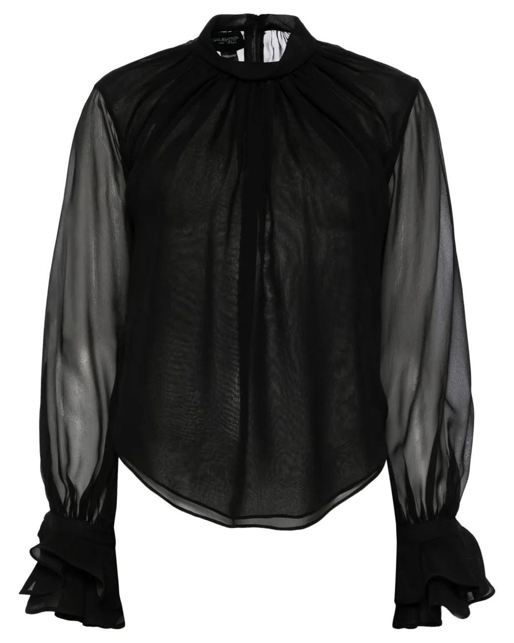 Giambattista Valli Black Semi-Sheer Top