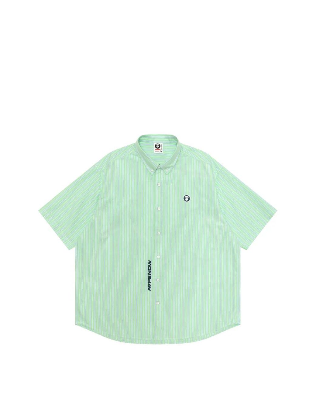 Aape By A Bathing Ape Green Striped Shirt for men