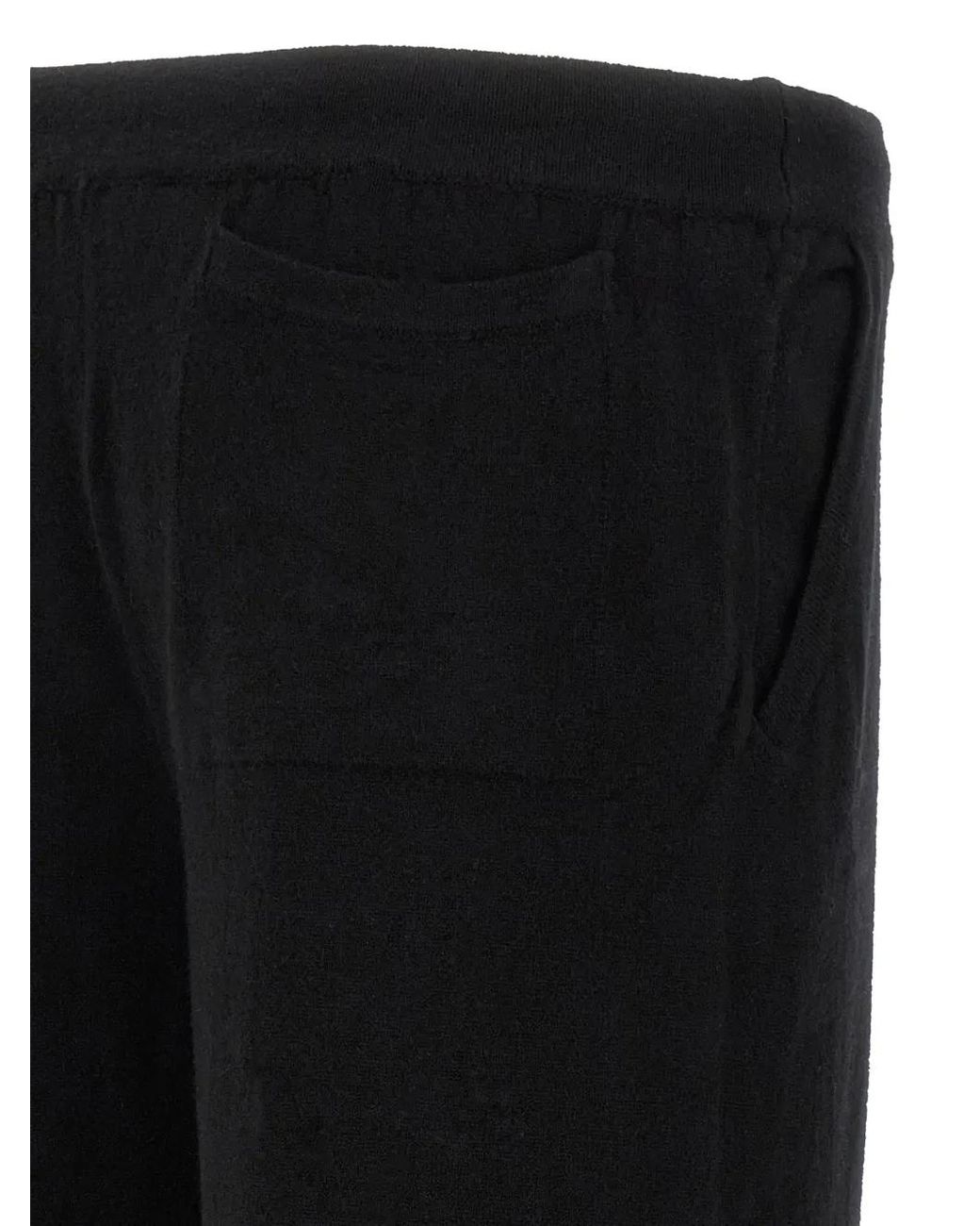 LARMERI STUDIO Black Pantalon Droit À Lien De Resserrage