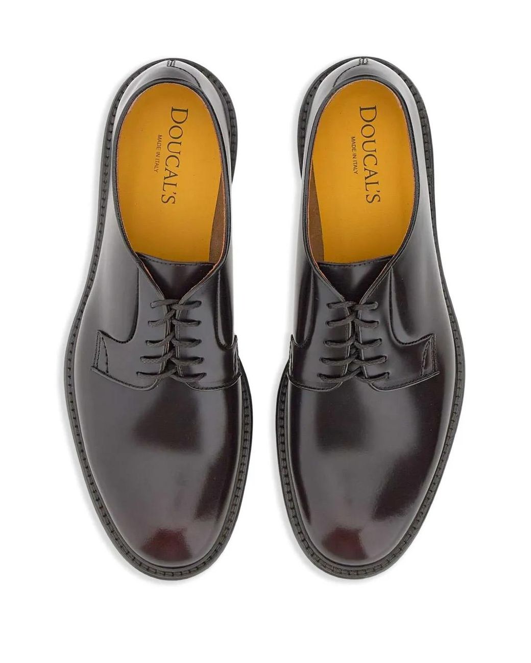 Doucal's Brown Leather Derby Shoes for men