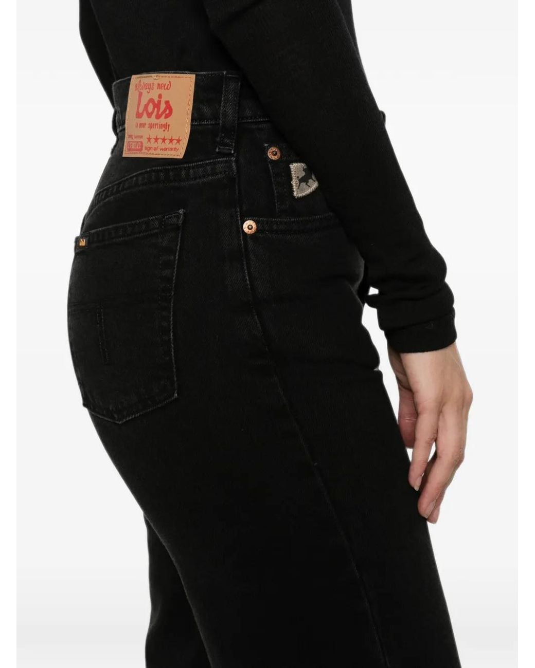 Lois Black Lindsay Wide-Leg Jeans