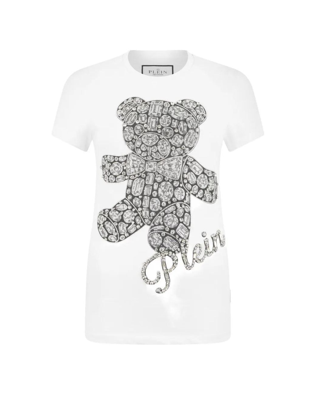 Philipp Plein White Teddy-Embellished T-Shirt