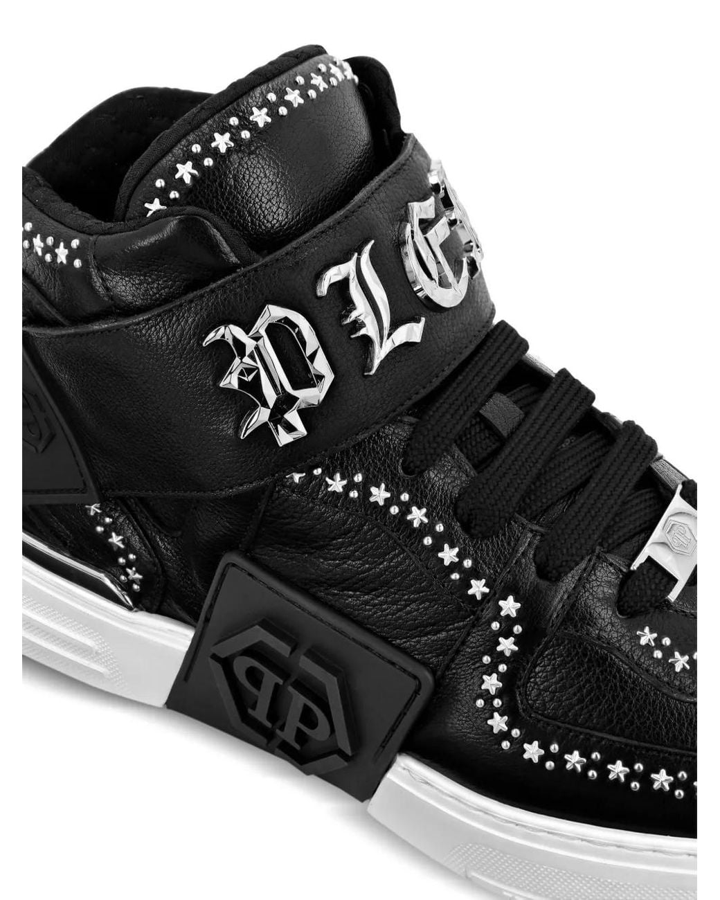 Philipp Plein Black Gothic Plein Mid-Top Sneakers