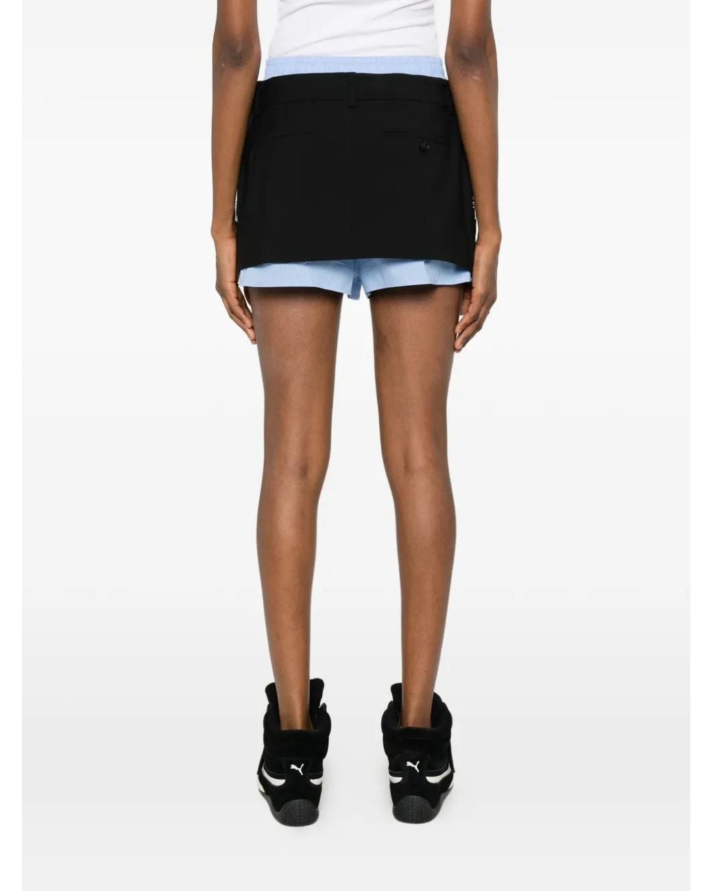 Alexander Wang Black Tropical Wool Skorts