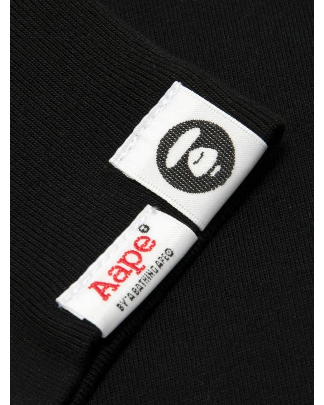 Aape By A Bathing Ape Black Aapeunvs Logo-Print Long-Sleeve T-Shirt for men
