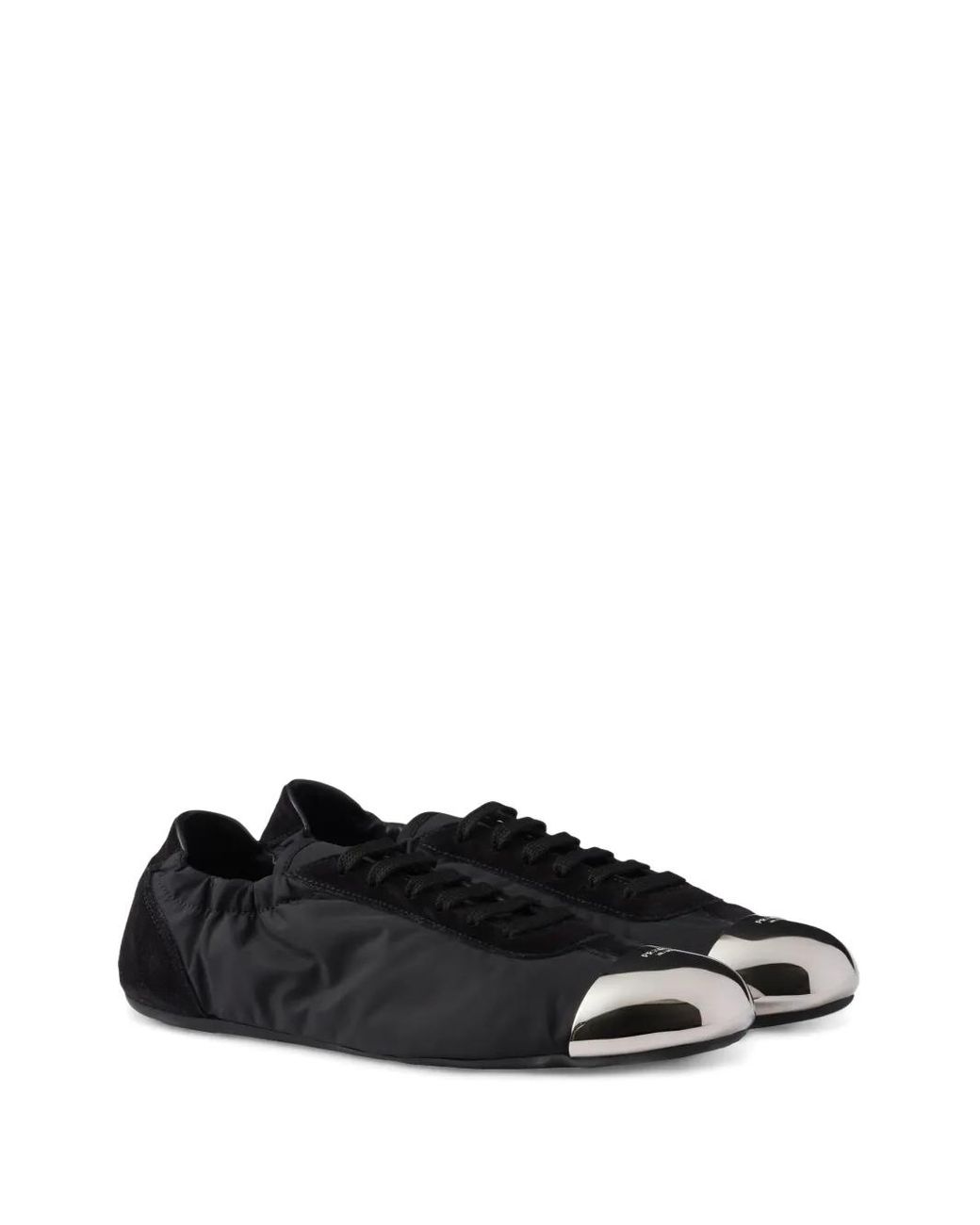 Prada Suede-Re-Nylon-Metal Collapse Sneakers in Black | Lyst