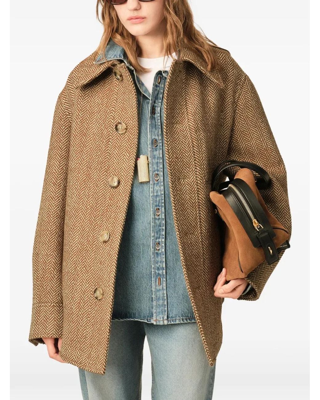 AMI Natural Veste Boutonnée En Laine