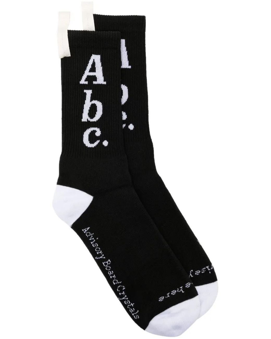 Advisory Board Crystals Black Logo-Print Cotton-Blend Socks for men
