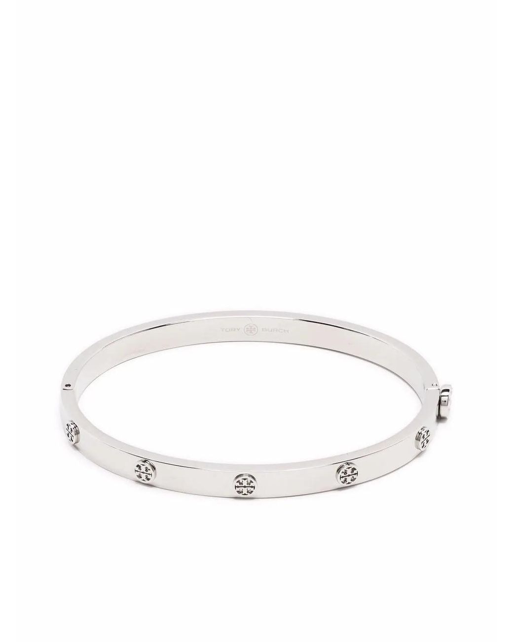 Tory Burch White Icon Thing Hinge Bracelet