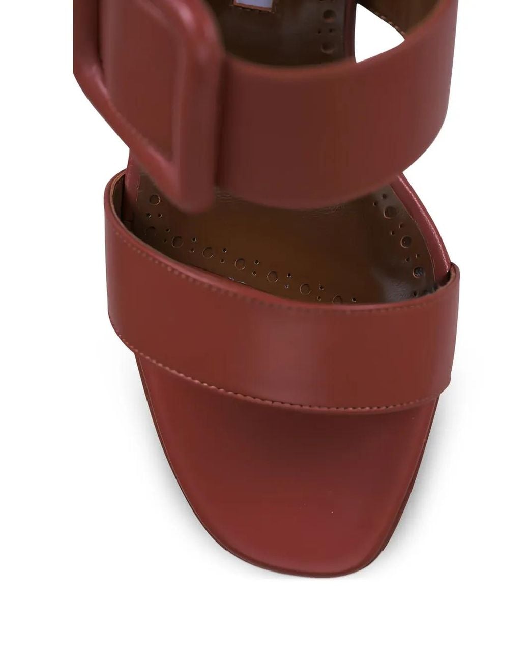 Manolo Blahnik Pink Titubanew Buckle-Strap Heeled Sandals