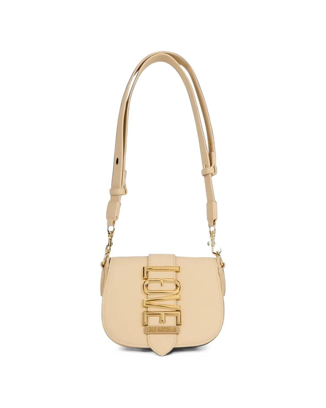 Love Moschino White Logo-Plaque Shoulder Bag