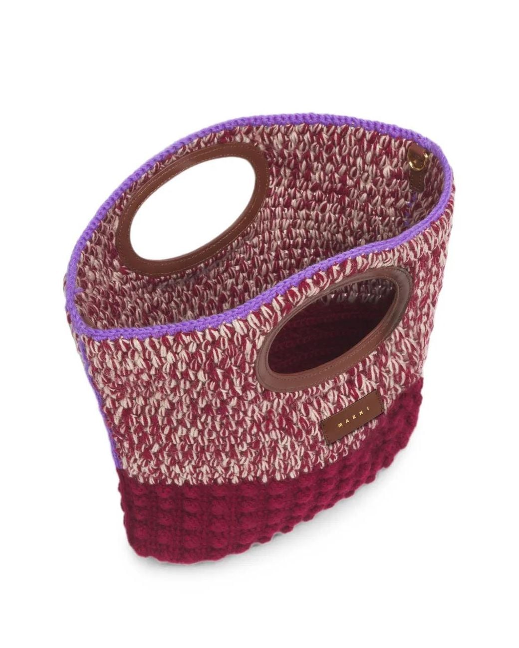 Marni Pink Wool Knotty Crochet Clutch