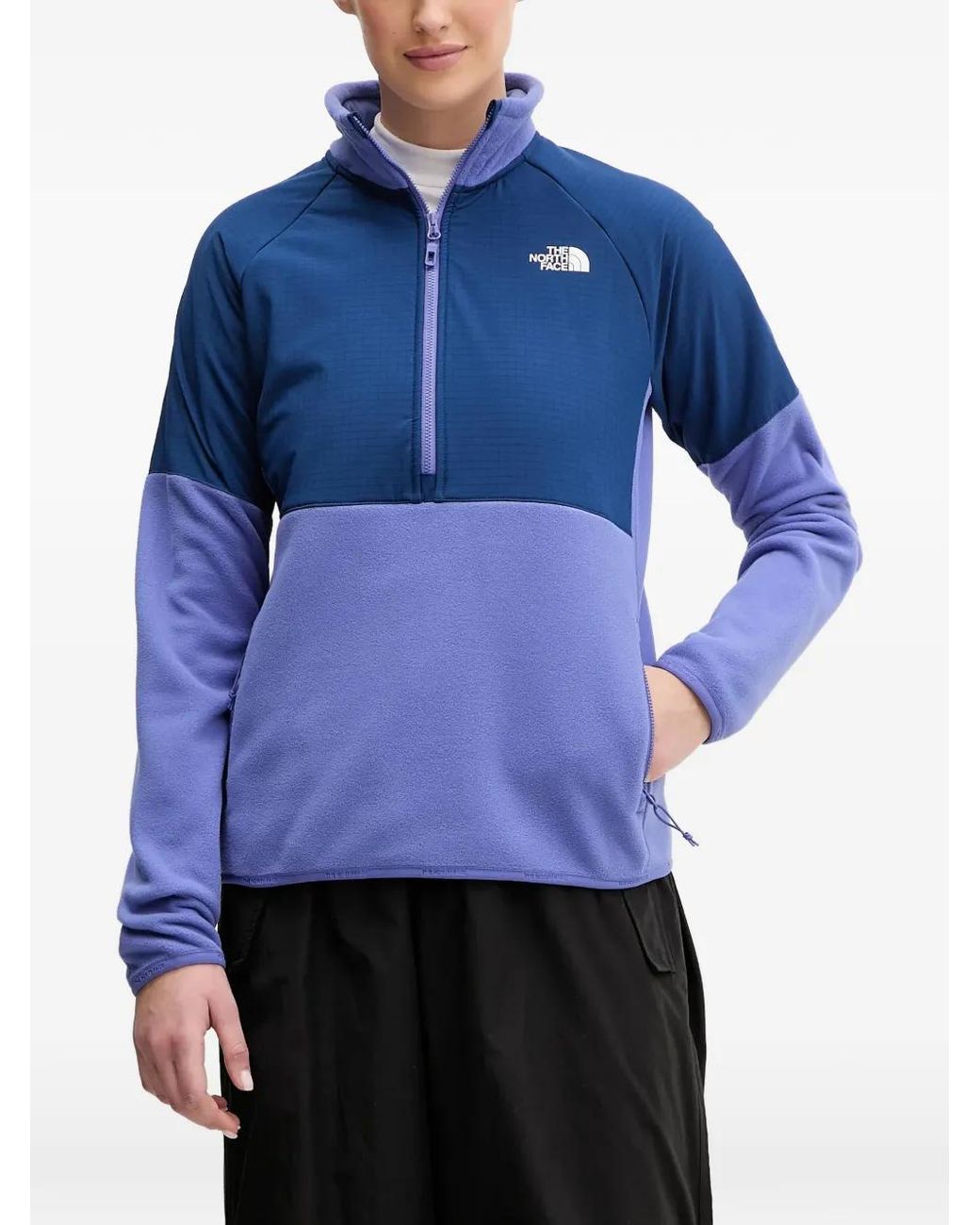 The North Face Blue Quarter-Zip Colour-Block Sweatshirt