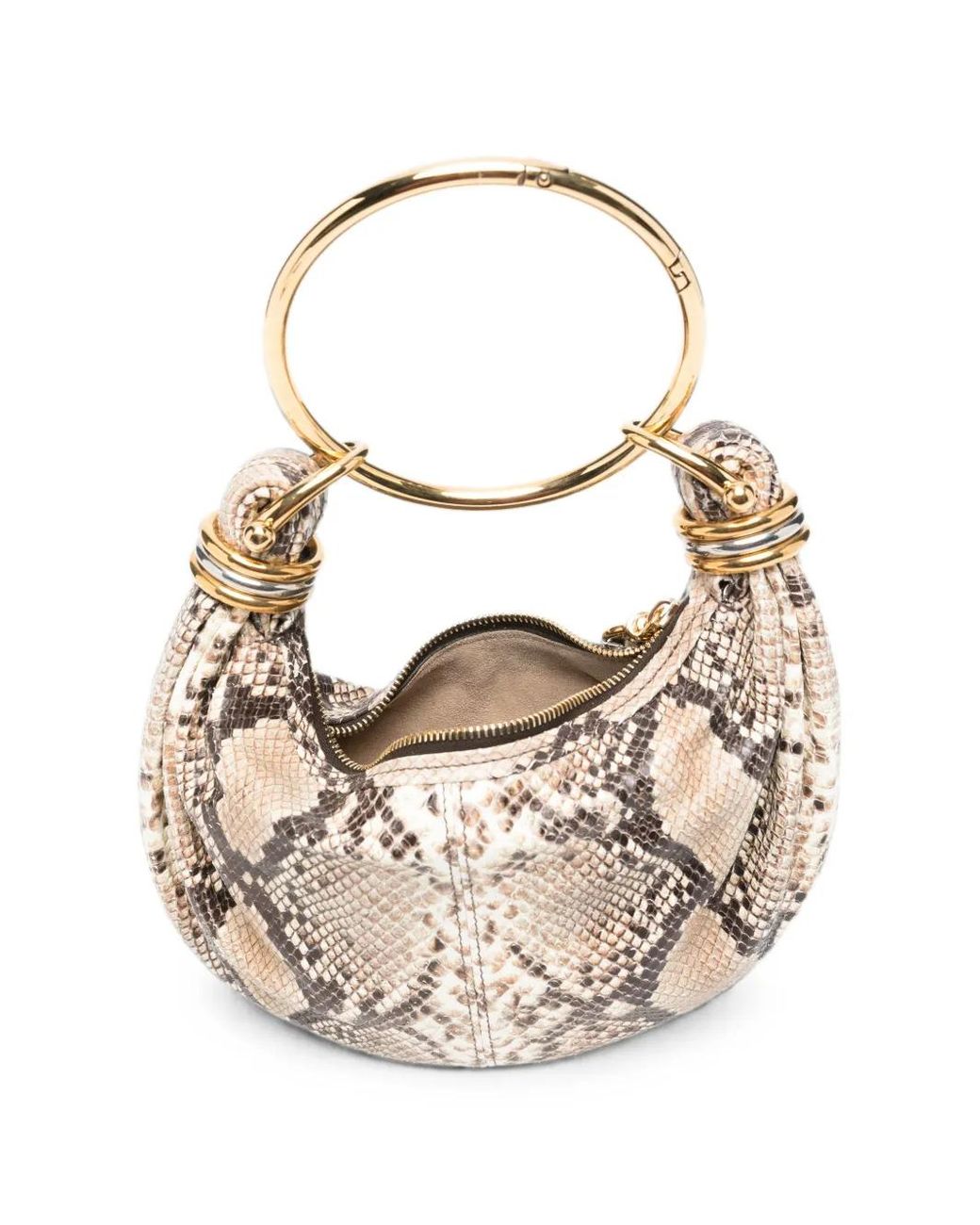 Chloé Natural Pochette À Effet Peau De Serpent