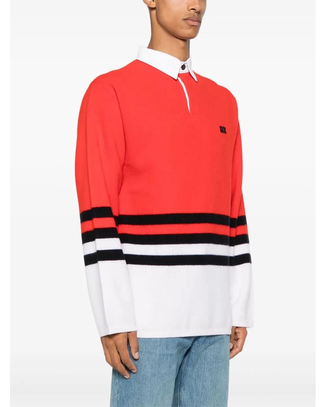 Wales Bonner Red Cipher Polo-Pullover