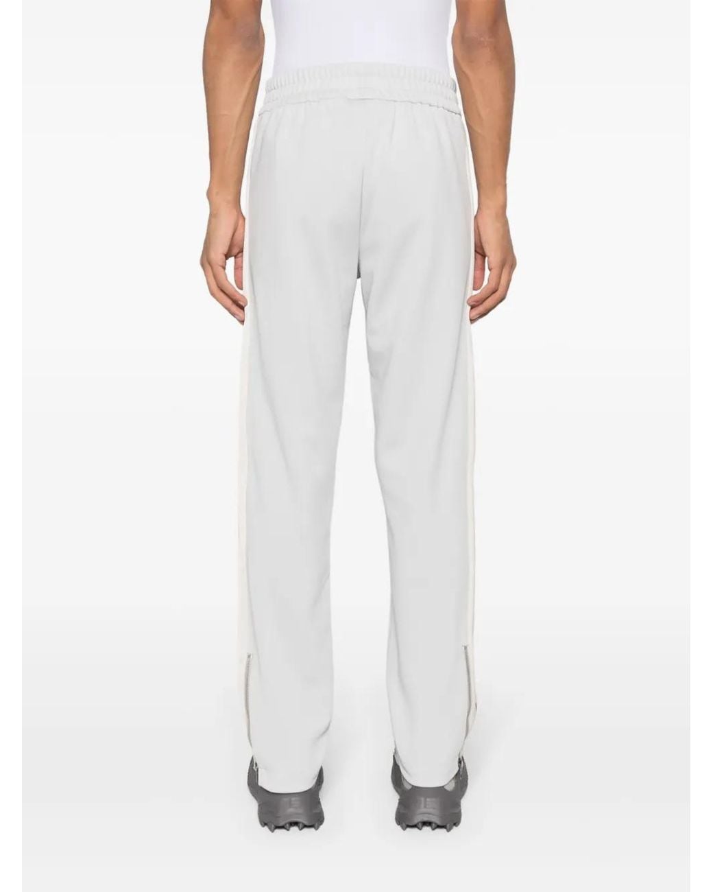 Palm Angels White Monogram-embroidered Track Pants for men