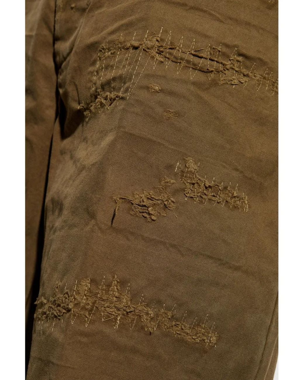 DSquared² Brown Ripped Loose-Fit Trousers for men