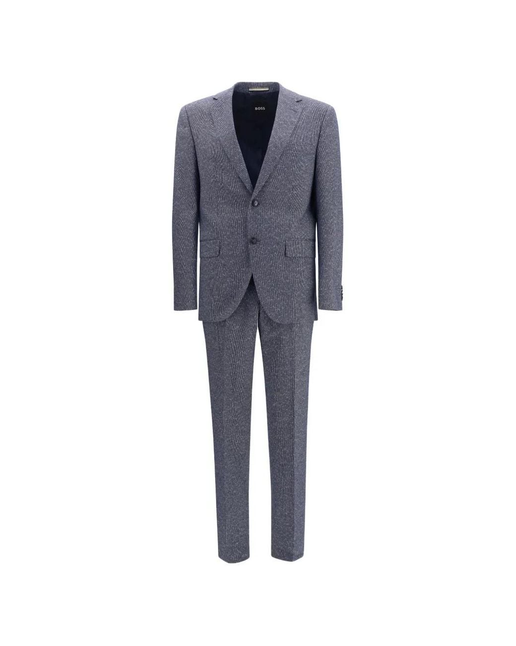 Boss Regular-Fit Stretch-Bouclé Pak in het Blue voor heren
