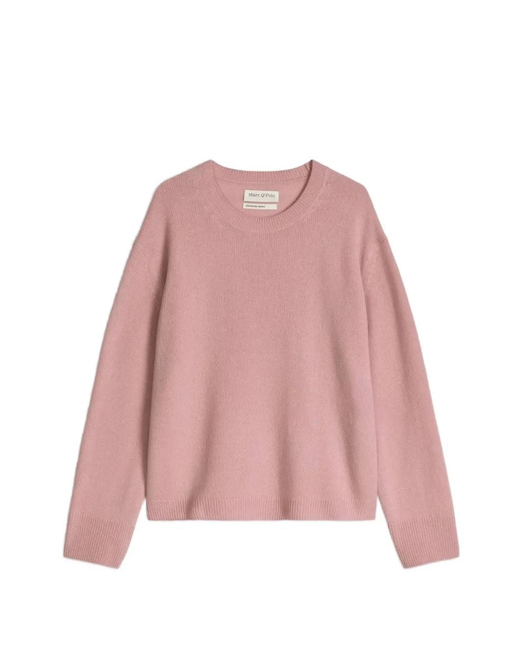 Marc O' Polo Pink Round-Neck Side-Slit Sweater