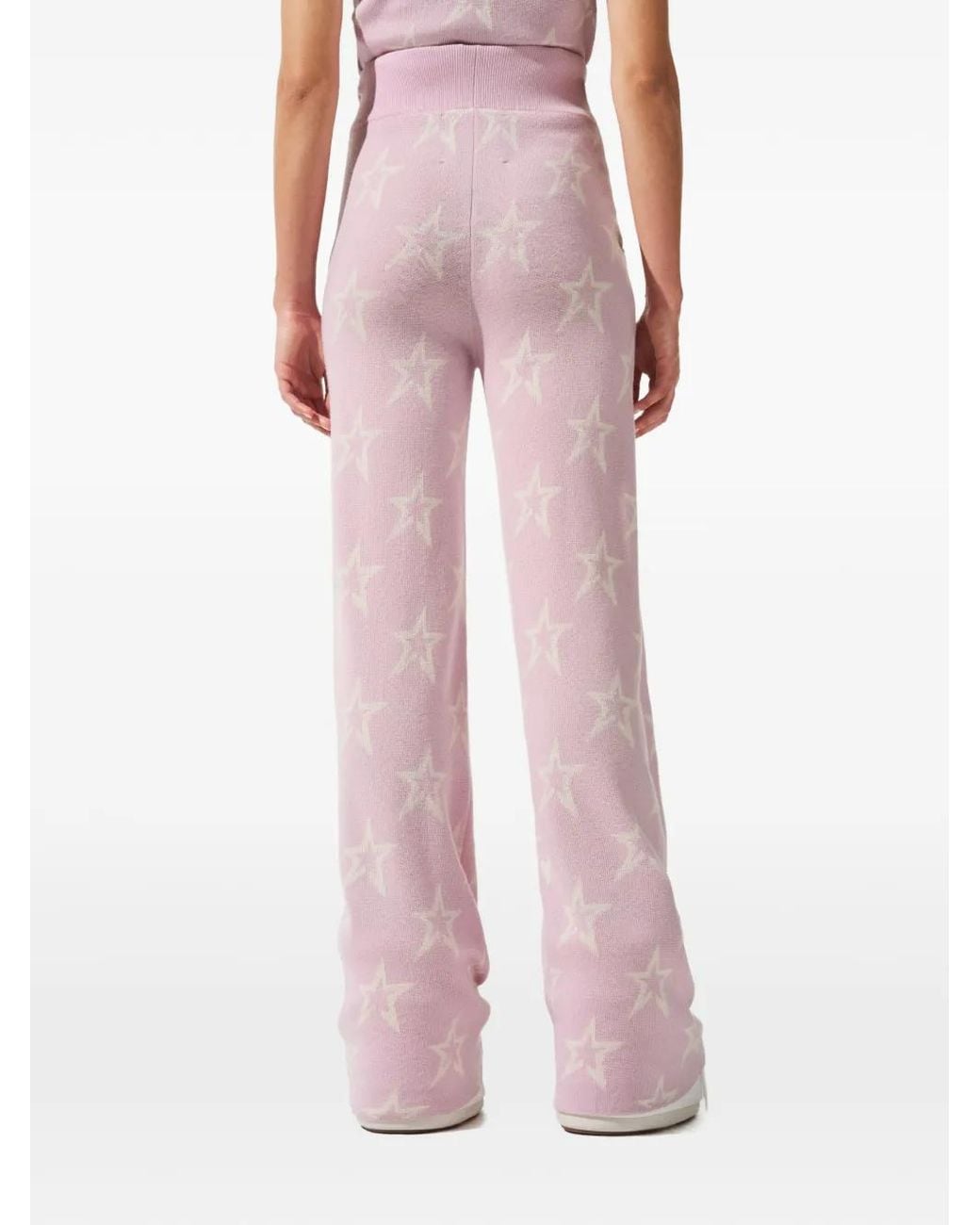 Perfect Moment Pink Chalet Star-Intarsia Wool Trousers