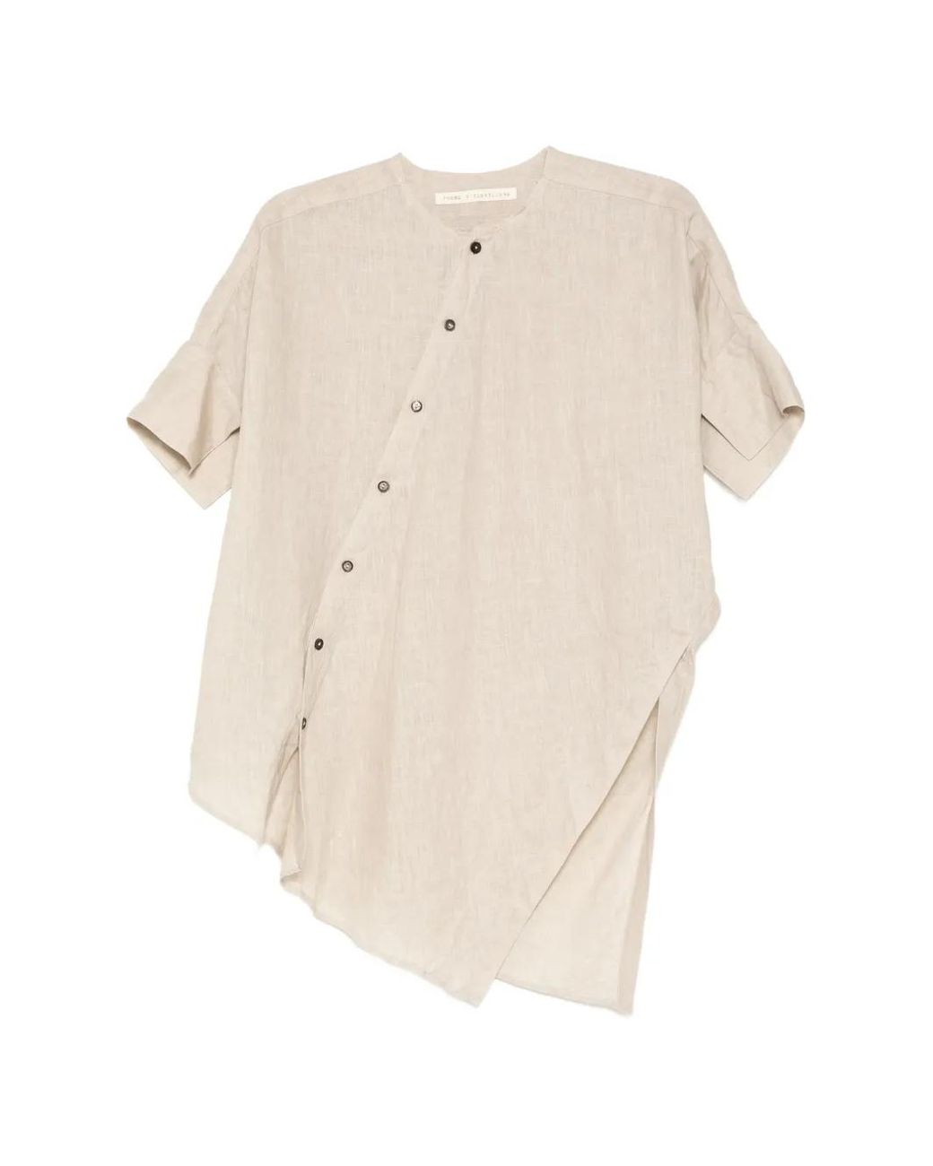 Forme D'expression White Asymmetric Hem Shirt