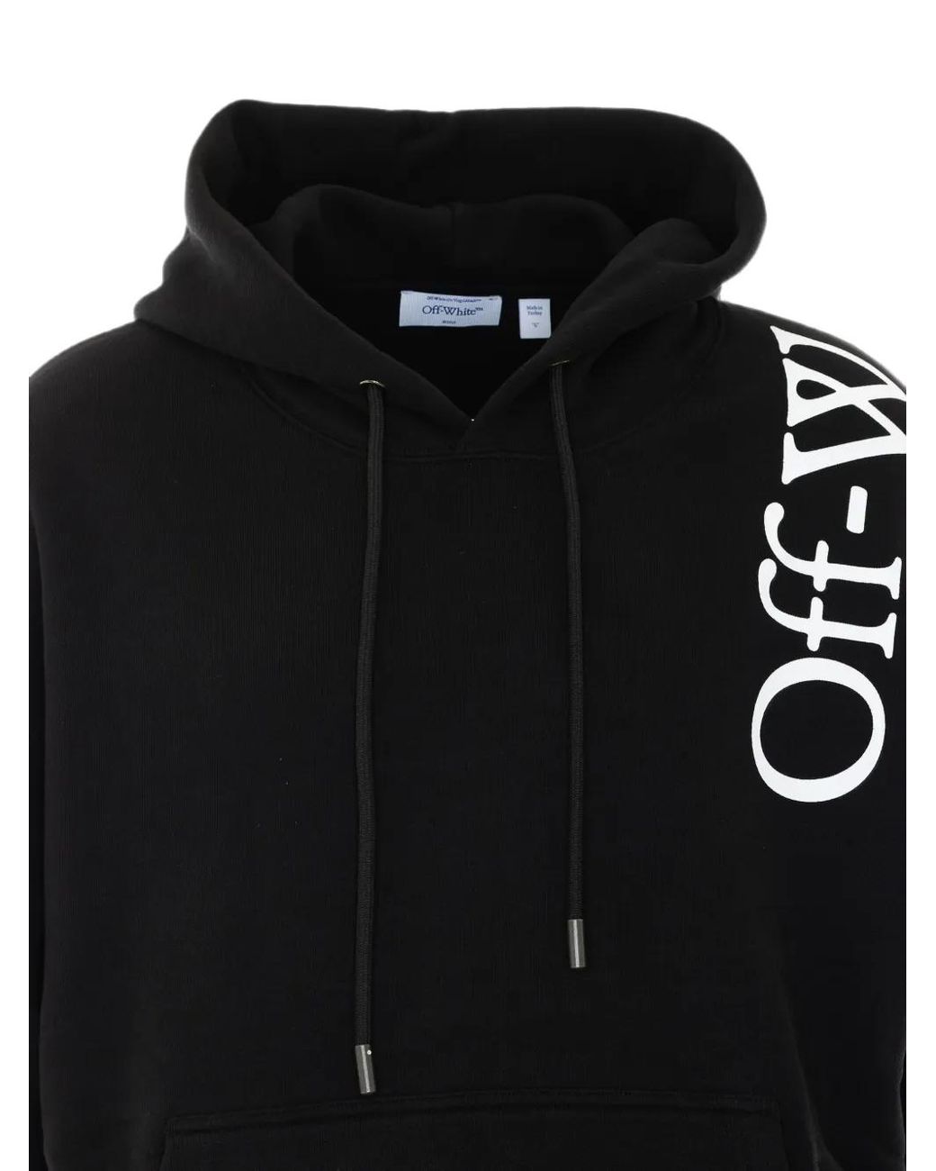 Off-White c/o Virgil Abloh Black Logo-Print Drawstring Hoodie for men