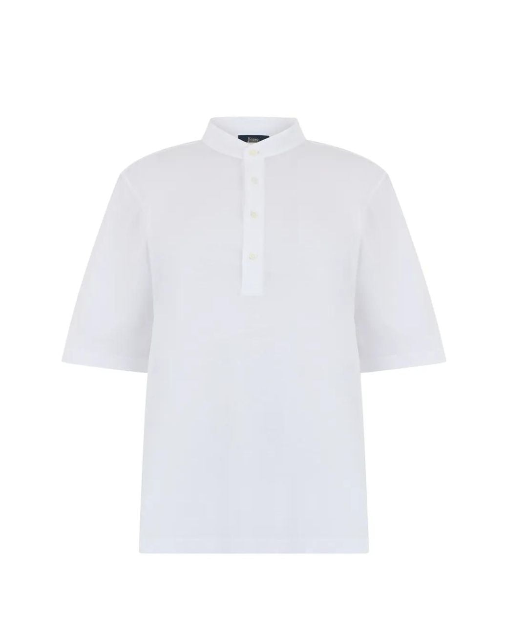 Herno White Button Short-Sleeve T-Shirt for men