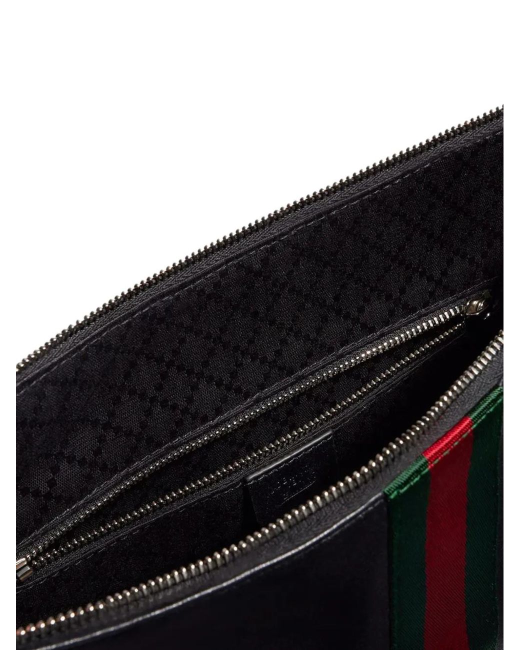 Gucci Black Web-Stripe Leather Tote Bag for men