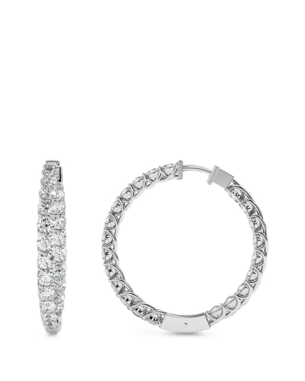 Diamond Essentials Metallic Hoop-Design Diamond Earrings