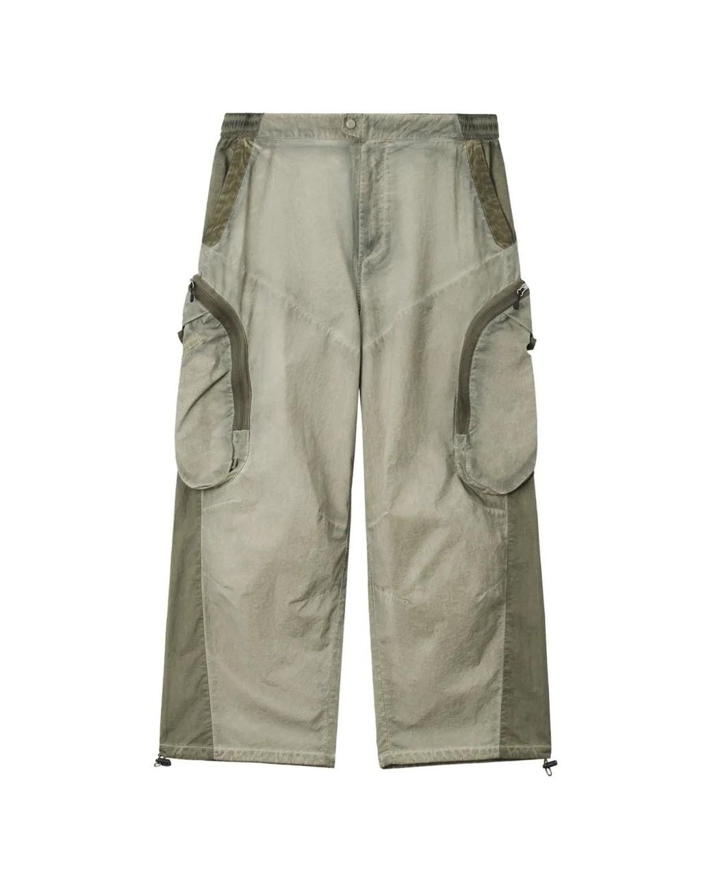 FIVE CM Green Panelled Cargo Pants for men