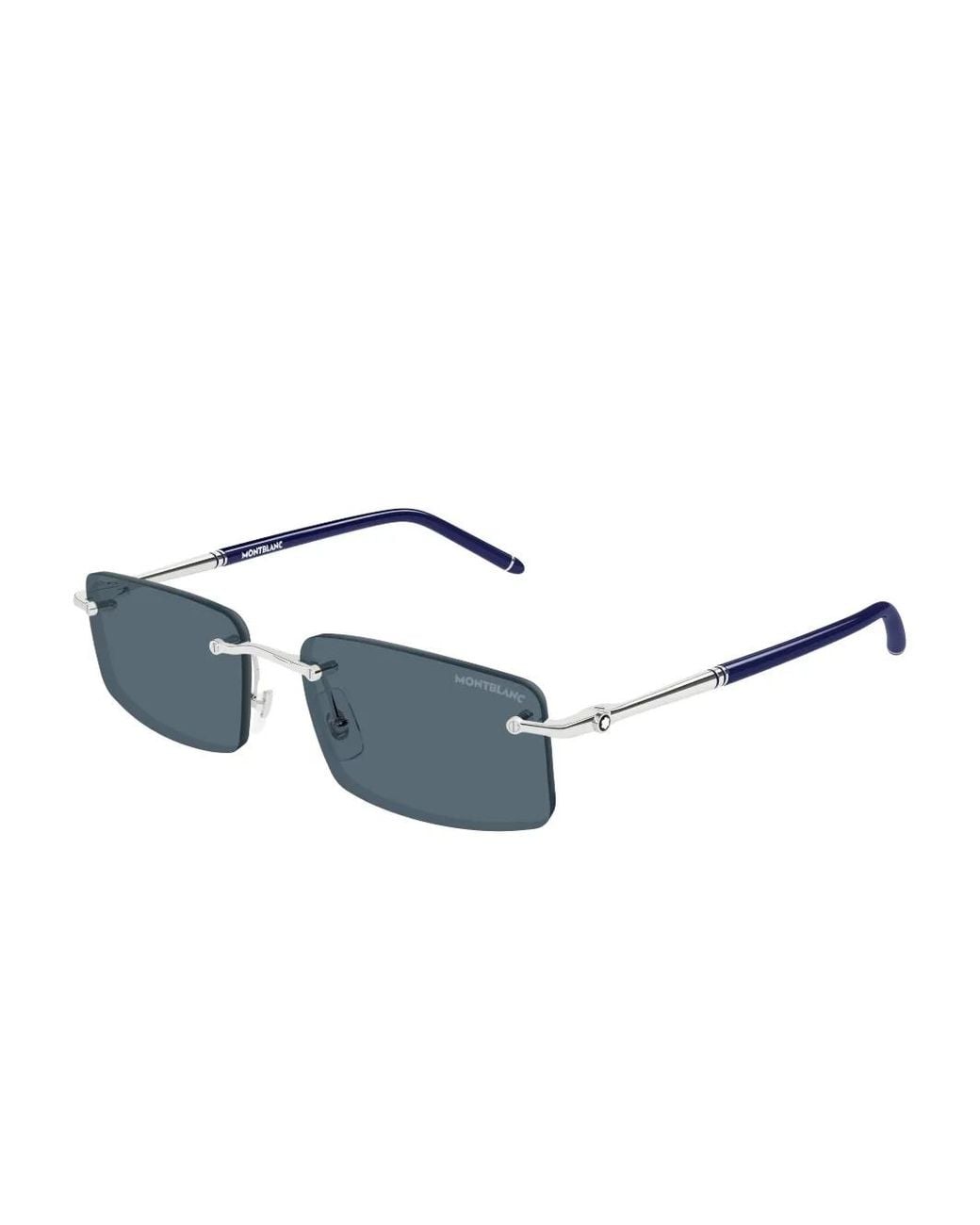Montblanc Blue Rectangle-Frame Sunglasses for men